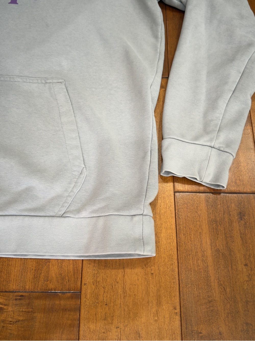 Kappa Light Gray Hoodie with Purple Logo - Picture 6 of 14
